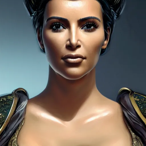 Prompt: A film still of kim kardashian as Lady Dimitrescu in resident evil, highly detailed, digital painting, artstation, concept art, sharp focus, illustration, cinematic lighting, art by artgerm and greg rutkowski and alphonse mucha diffuse lighting, fantasy, intricate, elegant, highly detailed, lifelike, photo, digital painting, artstation, illustration, concept art, smooth, sharp focus, art by John Collier and Albert Aublet and Krenz Cushart and Artem Demura and Alphonse Mucha