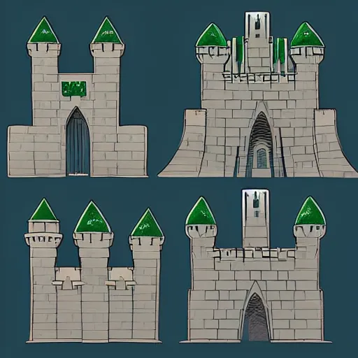 Prompt: A castle inspired by 80s deco, concept art