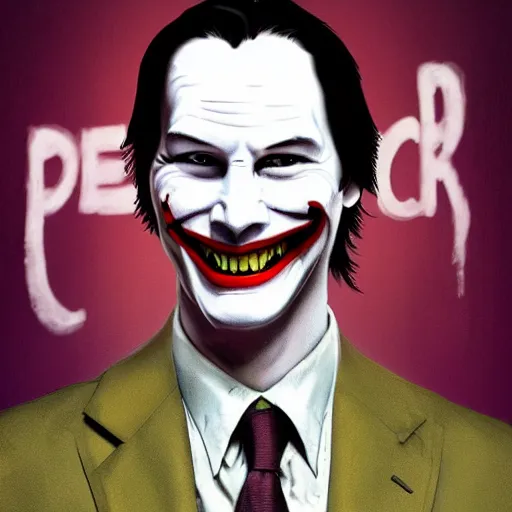 Prompt: keanu reeves as a joker