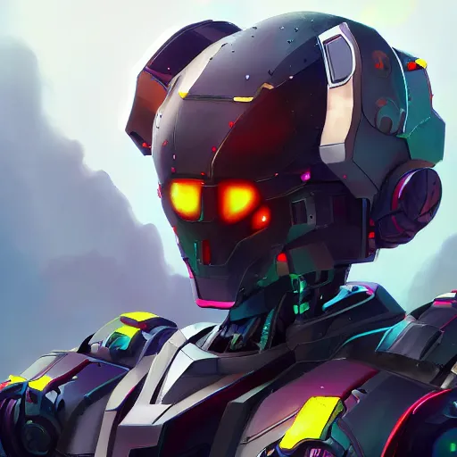 Image similar to artstation profile picture, cool robot profile