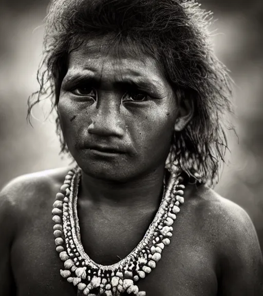 Image similar to Award winning reportage photo of Tuvalu Natives with incredible hair and beautiful hyper-detailed eyes wearing traditional garb by Lee Jeffries, 85mm ND 5, perfect lighting, gelatin silver process