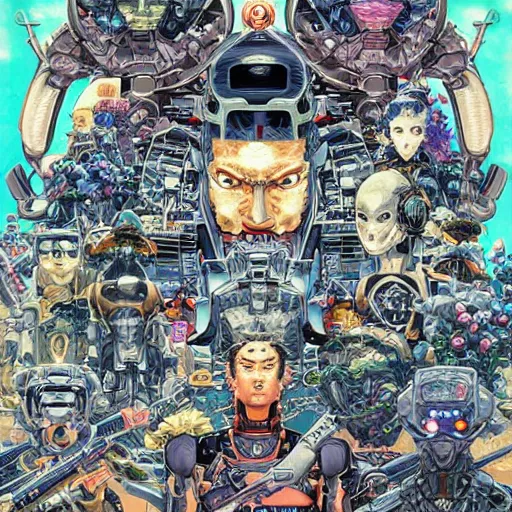 Prompt: portrait of super contra robots, symmetrical, by yoichi hatakenaka, masamune shirow, josan gonzales and dan mumford, ayami kojima, takato yamamoto, barclay shaw, karol bak, yukito kishiro, moebius