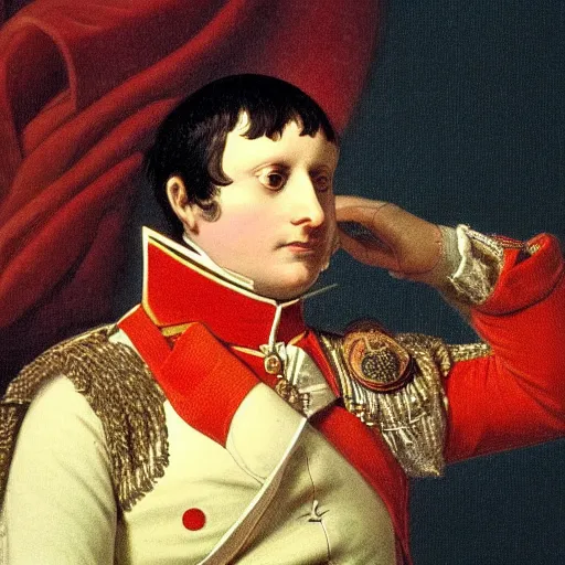 Image similar to napoleon bonaparte dabbing, 4 k, award winning photograph, highly detailed