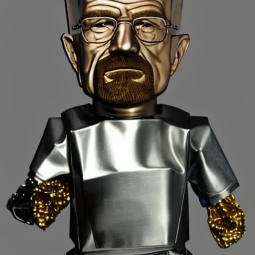 Image similar to tin man walter white made out of metal