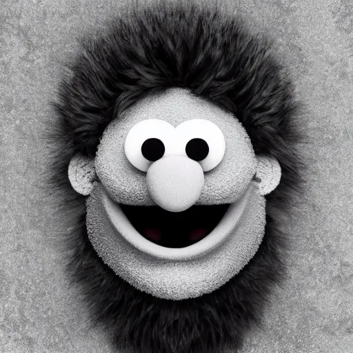 Image similar to a still of a forgotten muppet character looking very manly and modern, hilarious, laughing, hairy chest, huge chin, manly monster tough guy, roughled fur, photo real, photographic, photograph, artstation, trending, featured