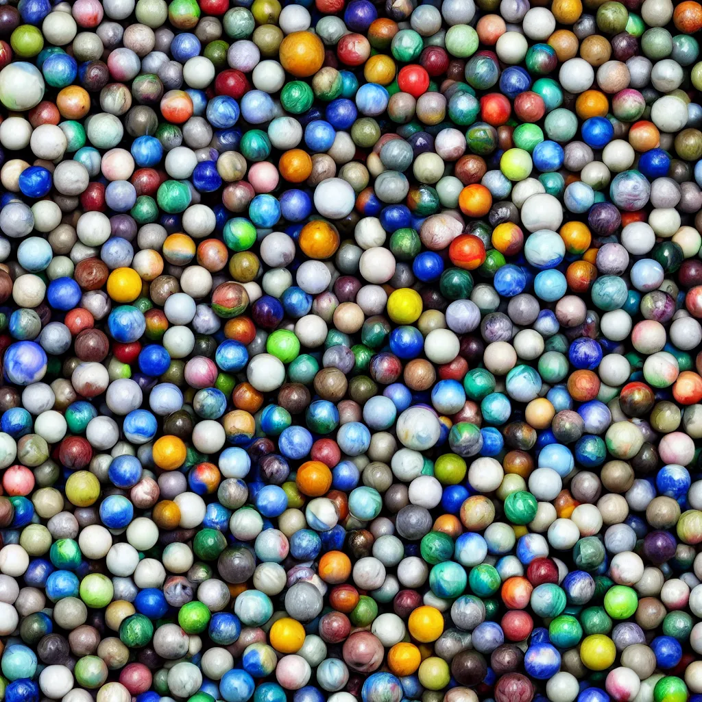 Image similar to marbles big and small fused to each other, high quality photography,