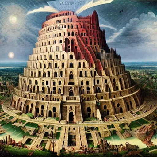 Prompt: the infinity library of babel, highly detailed image and hypnotic