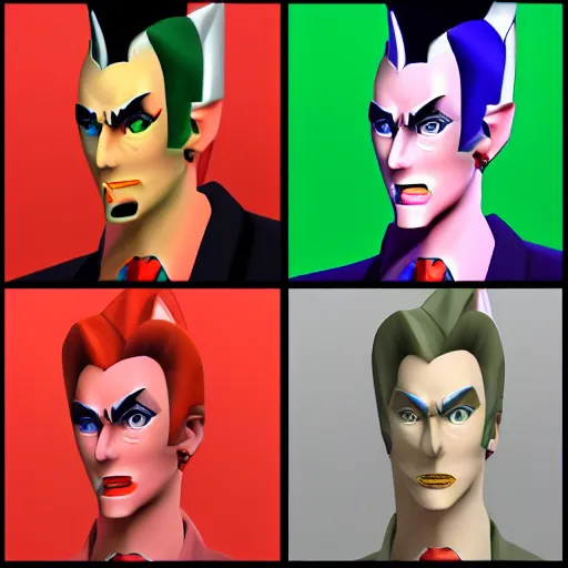 Image similar to Kira Yoshikage in n64 graphics, 3d model, old graphics, jojo, n64 graphics