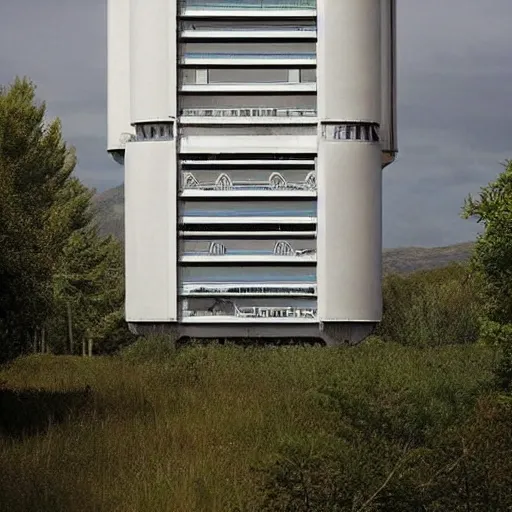 Prompt: sci - fi nuclear containment building in a stunning landscape by ricardo bofill