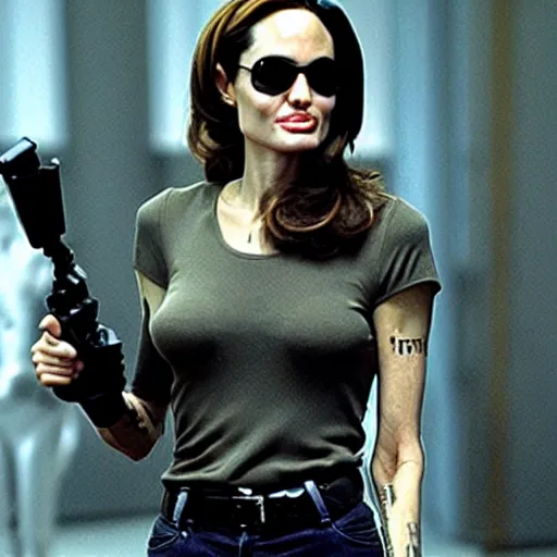 Prompt: angelina jolie as the terminator