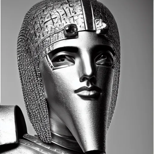 Prompt: a portrait of a beautiful young egyptian male wearing an alexander mcqueen armor , photographed by andrew thomas huang, artistic