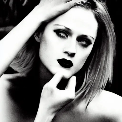 Image similar to Evan Rachel Wood, art photography by Helmut Newton