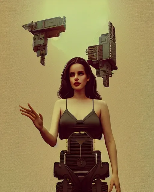 Prompt: portrait of Lana Del Rey as a cyborg. intricate abstract. intricate artwork. by Tooth Wu, wlop, beeple, dan mumford. dune by david lynch, octane render, trending on artstation, greg rutkowski very coherent symmetrical artwork. cinematic, hyper realism, high detail, octane render, 8k, iridescent accents
