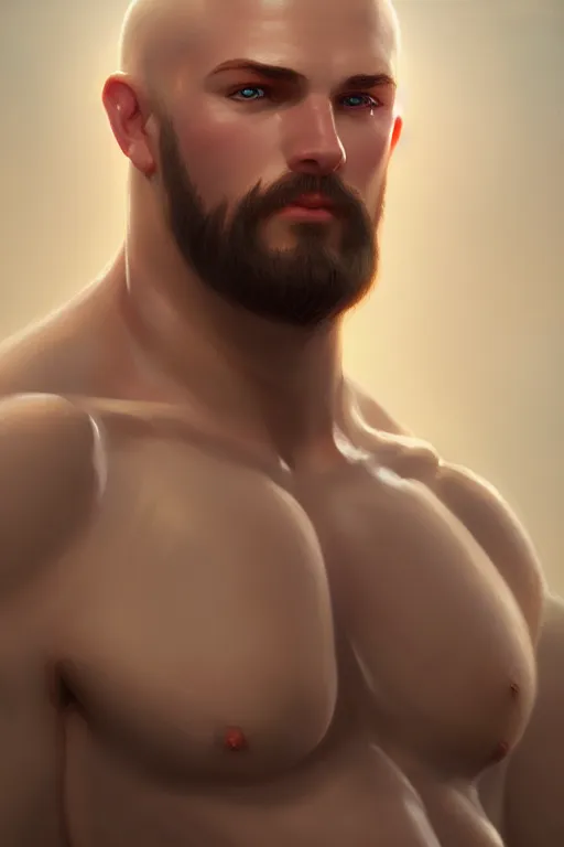 Prompt: a portrait of a muscle male Sea elf, illustration, soft lighting, soft details, painting oil on canvas by Edmund Blair Leighton and Charlie Bowater octane render trending on artstation d&d characters, 4k, 8k, HD