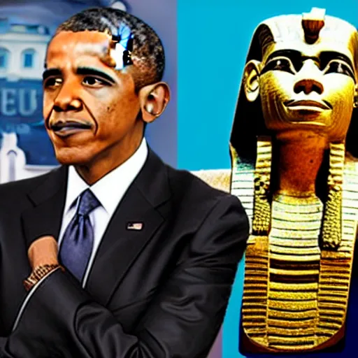 Image similar to barrack obama as an ancient egyptian pharaoh