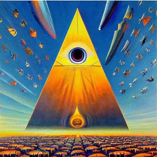 Image similar to Entering the all seeing eye large scale painting by Robert McCall and Vladimir Kush