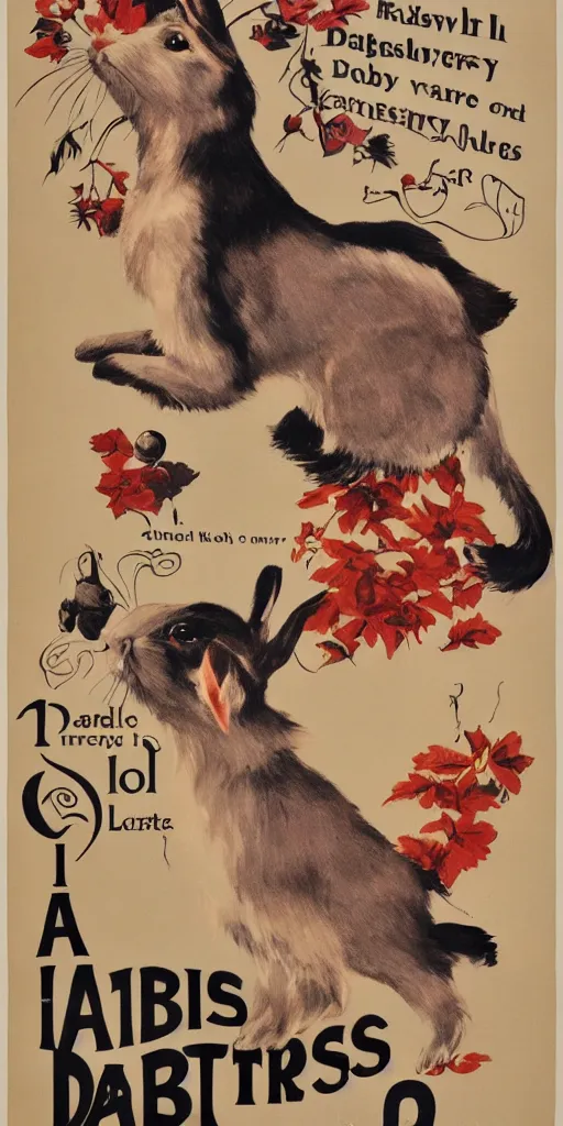 Image similar to a 1 9 2 0 s poster advertising rabbits