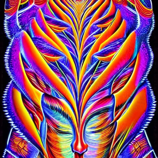 Image similar to alex grey painting of the meaning of life