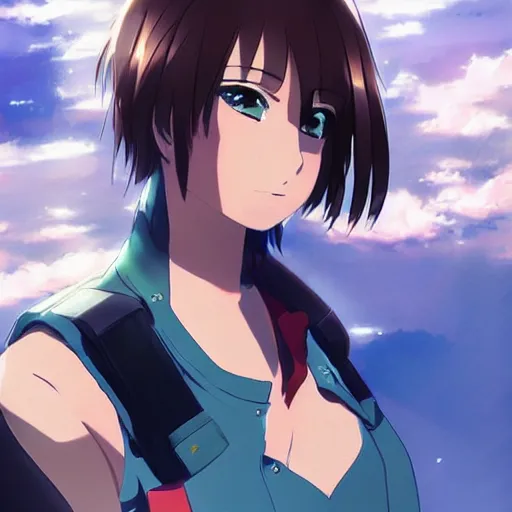 Image similar to Dwayne Johnson portrayed as an anime girl, by artist makoto shinkai