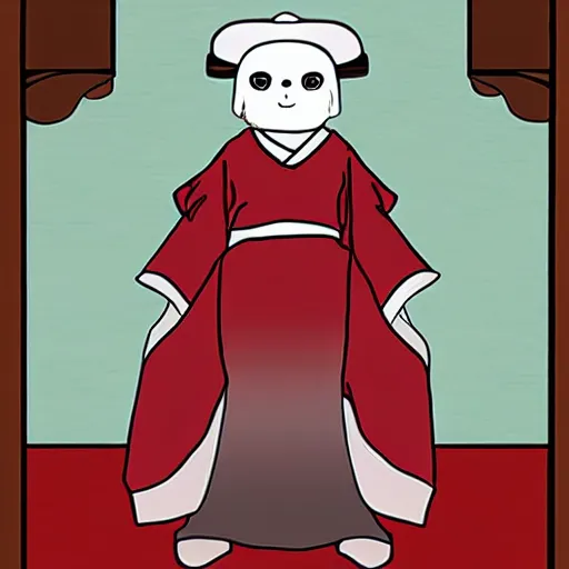 Prompt: baby harp seal dressed as Japanese Shinto priest in feudal Japan, anime style