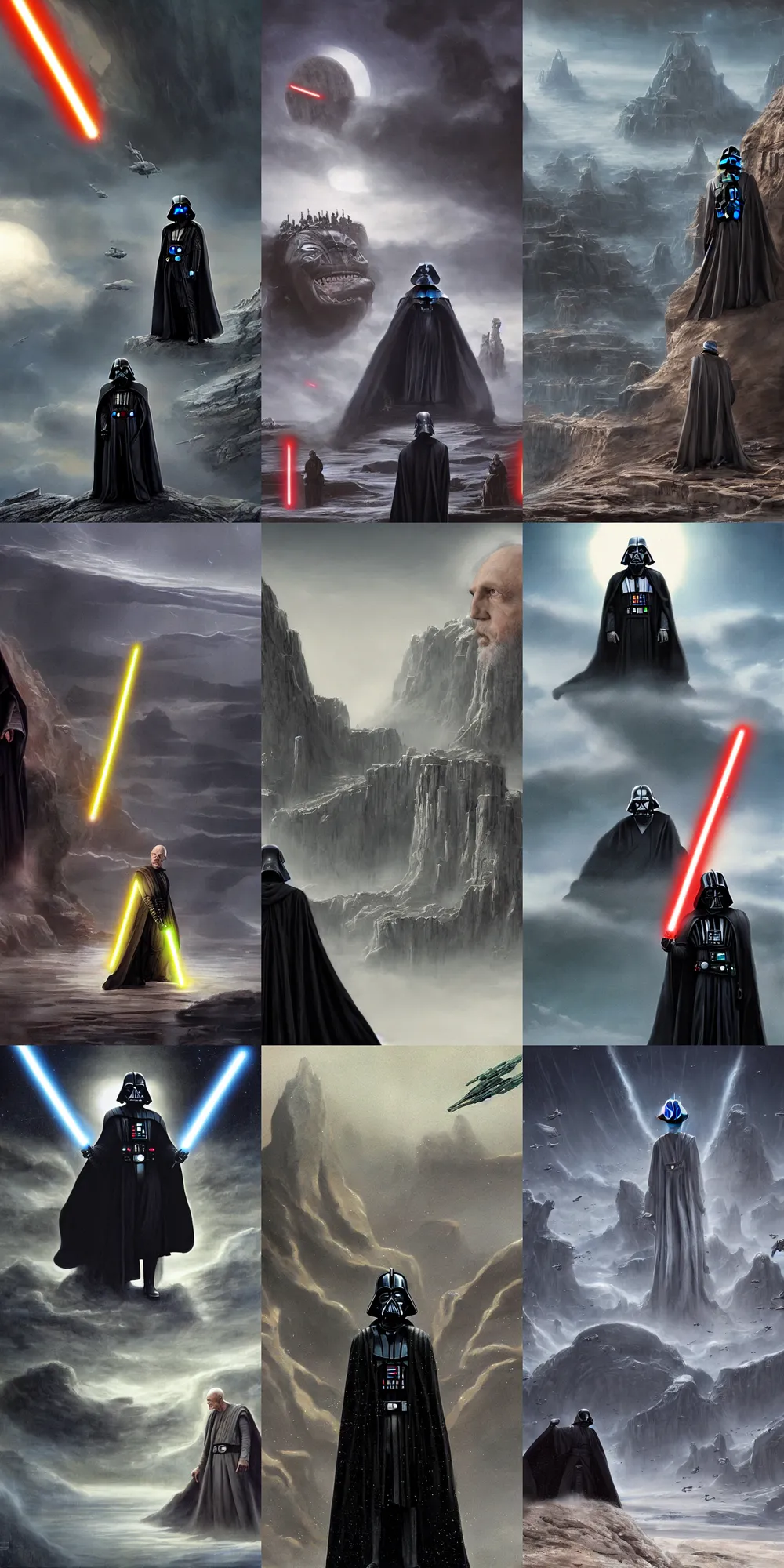 Prompt: The Tragedy of Darth Plagueis The Wise, matte painting