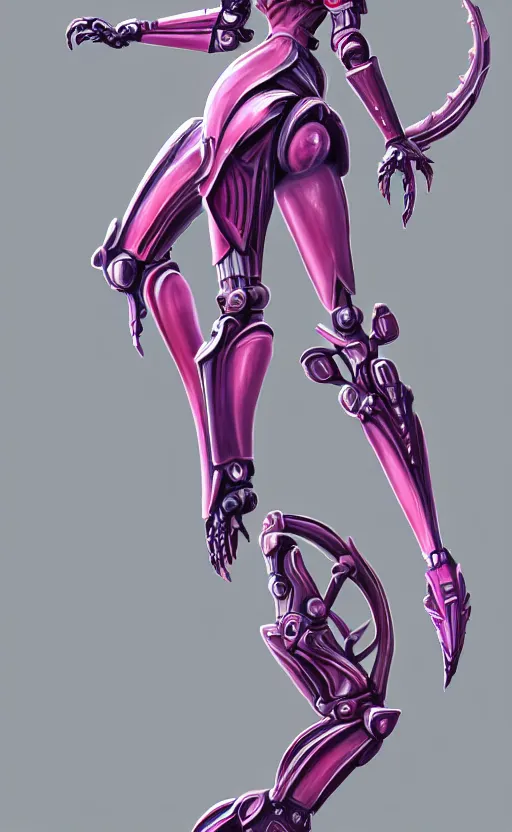 Image similar to extremely detailed giantess shot, close front shot, of a goddess that's a giant beautiful stunning anthropomorphic robot female dragon, standing majestically on a mountain, elegant pose, robot dragon claws, streamlined pink armor, detailed sharp metal claws, thick warframe thighs, long elegant tail, detailed warframe fanart, destiny fanart, high quality digital art, giantess art, furry art, warframe art, Destiny art, furaffinity, DeviantArt, artstation, 8k HD, octane render