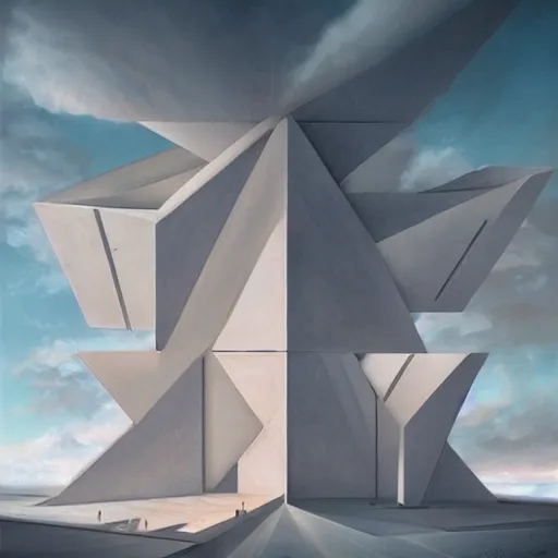 Image similar to architectural dream by peter eisenman in the style of peter mohrbacher