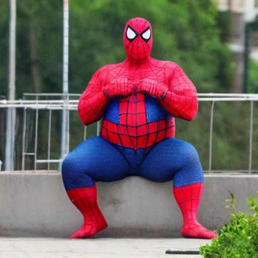 Prompt: obese spiderman