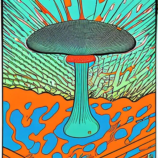 Image similar to nuclear mushroom in Tokyo by Toshio Saeki high detailed