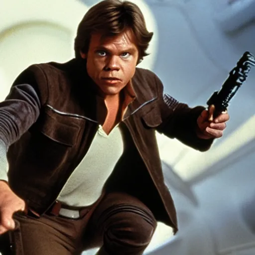 Image similar to a still of mark hamill as han solo in star wars