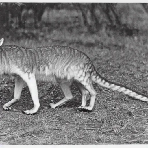 Image similar to a herd of tasmanian tigers thylacine