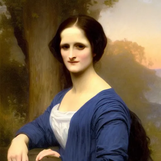 Prompt: painting of mary shelley. art by william adolphe bouguereau. during golden hour. extremely detailed. beautiful. 4 k. award - winning.