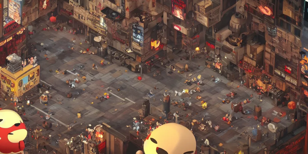 Image similar to isaac from the binding of isaac : rebirth in the middle of times square, realistic 4 k octane beautifully detailed render, 4 k post - processing, highly detailed, intricate complexity, epic composition, magical atmosphere, cinematic lighting, masterpiece, ultra hd