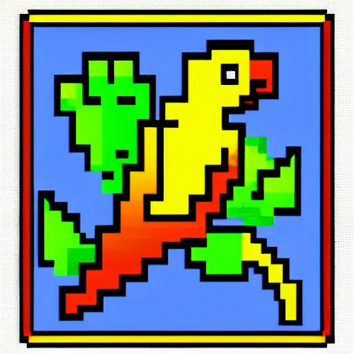 Prompt: pixel-art icon of parrot