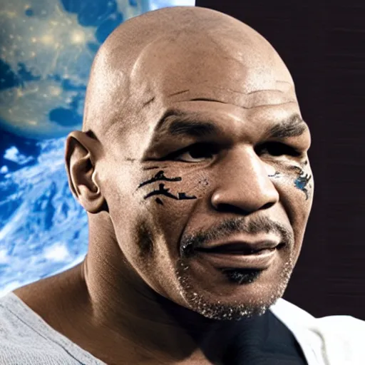 Prompt: mike Tyson on the Moon