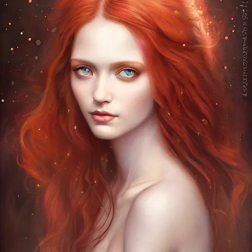 Image similar to a painting of a beautiful women with long hair, a detailed painting by tom bagshaw, featured on cgsociety, fantasy art, detailed painting, deviantart, deviantart hd