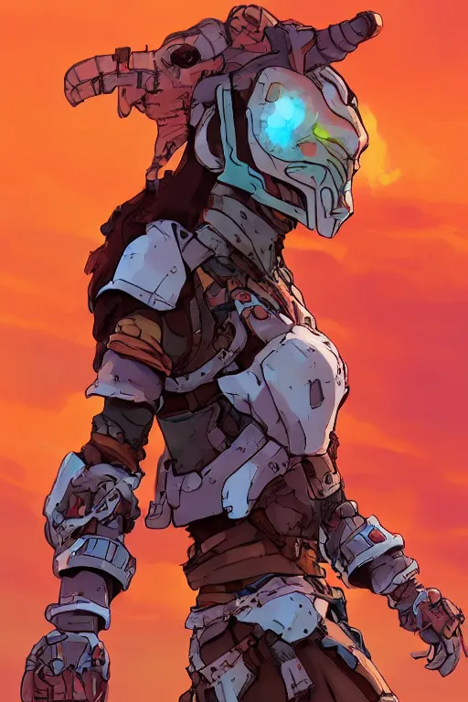 Image similar to combination suit armor aloy horizon forbidden west horizon zero dawn robot ninja mask helmet backpack tribal, art gta 5 comics, official fanart behance hd artstation by jesper ejsing, by rhads, makoto shinkai and lois van baarle, ilya kuvshinov, ossdraws radiating a glowing aura cgi rtx 2 0 2 2