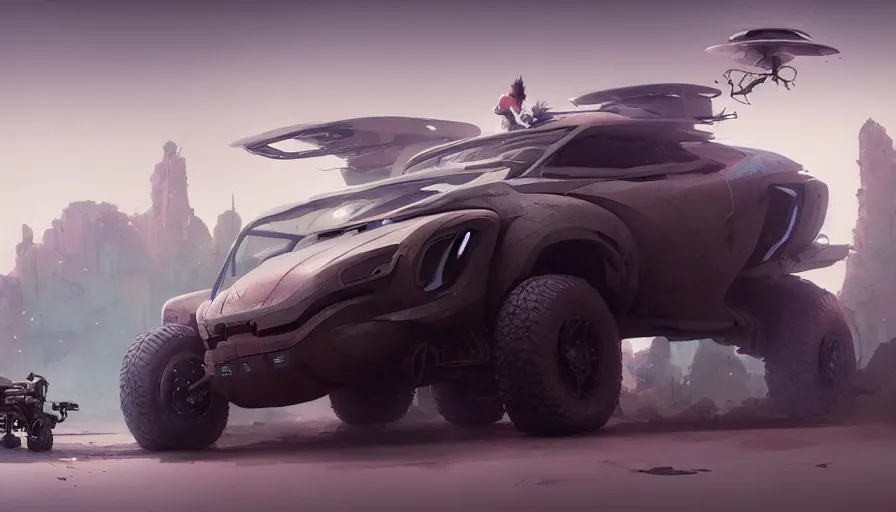 Image similar to a futuristic offroad suv by cory loftis, fenghua zhong, ryohei hase, ismail inceoglu and ruan jia. volumetric light, detailed, octane render, midsommar