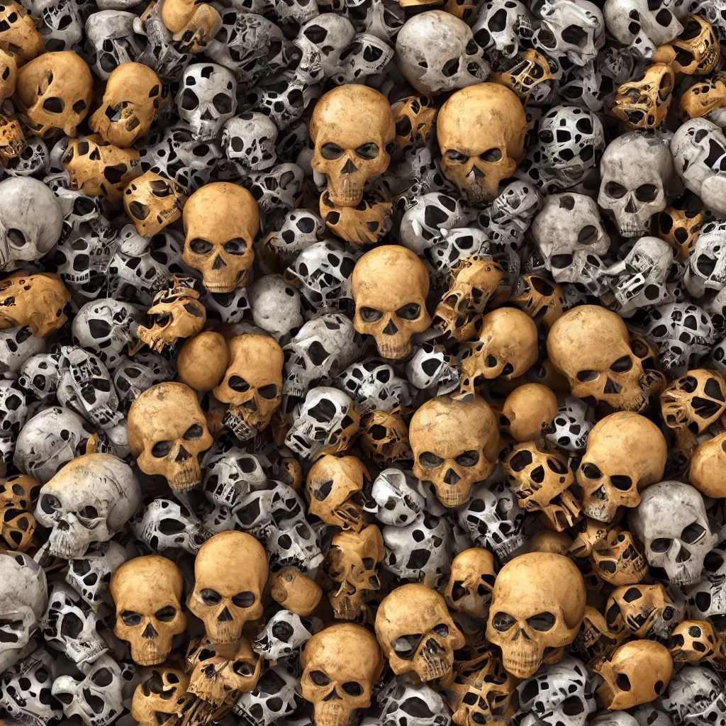Prompt: a collection of rare large insects and metal skulls, inside different color wooden boxes. top down photo, close macro photo. cinema 4d render , studio photo, 8k