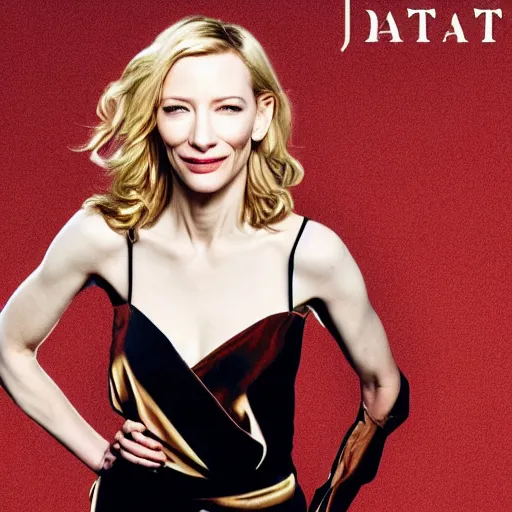 Prompt: cate blanchett , comedy, movie poster,