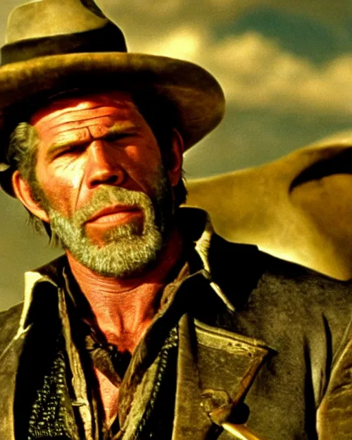 Image similar to film still close up shot of ron perlman in the movie a fistful of dollars. photographic, photography