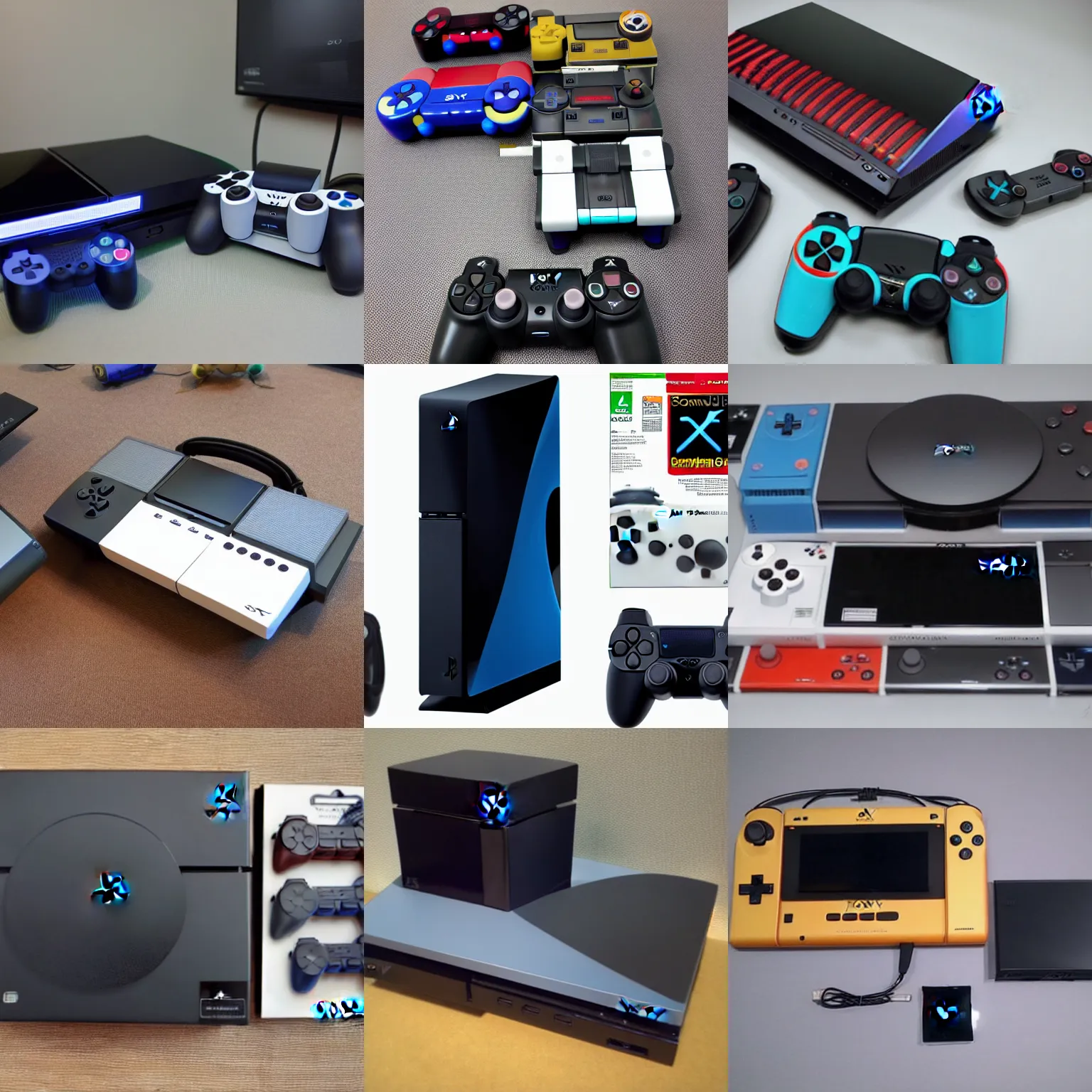 Prompt: console sony playstation in style nintendo swith, electronics