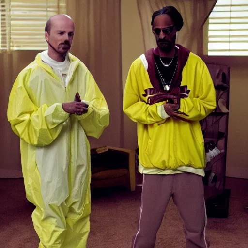 Image similar to snoop dogg plays jesse pinkman in breaking bad with walter white, yo