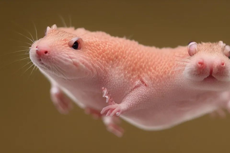 Prompt: hamster axolotl hybrid, national geographic photo