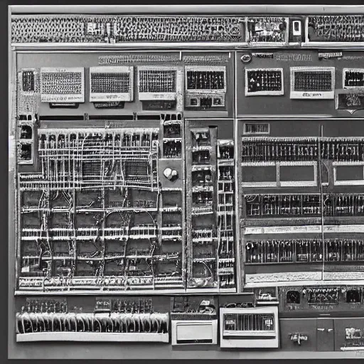 Prompt: extremely complicated eniac computer, style of gustave dore, lots of wires!