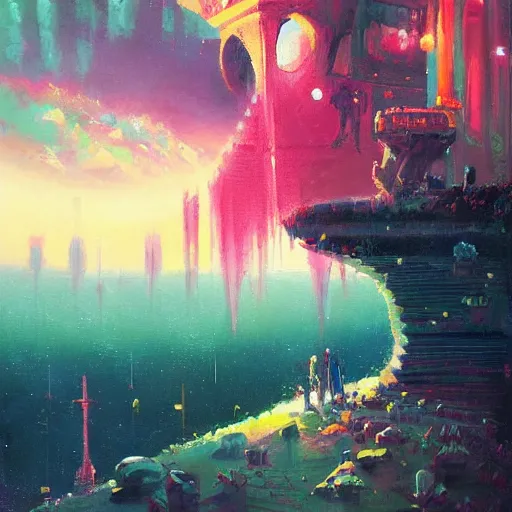 Image similar to a beautiful painting. Living the good life. by paul lehr, Trending on ArtStation.