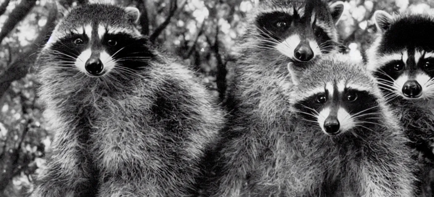 Image similar to A raccoon David Bowman and Frank Poole in space in the movie 2001 A Space Odyssey