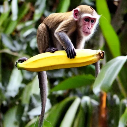 Image similar to monkey surfing on a banana