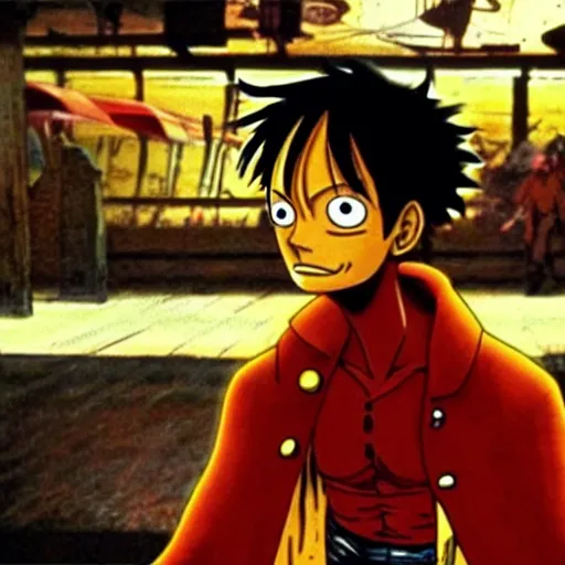 Image similar to luffy in the matrix movie