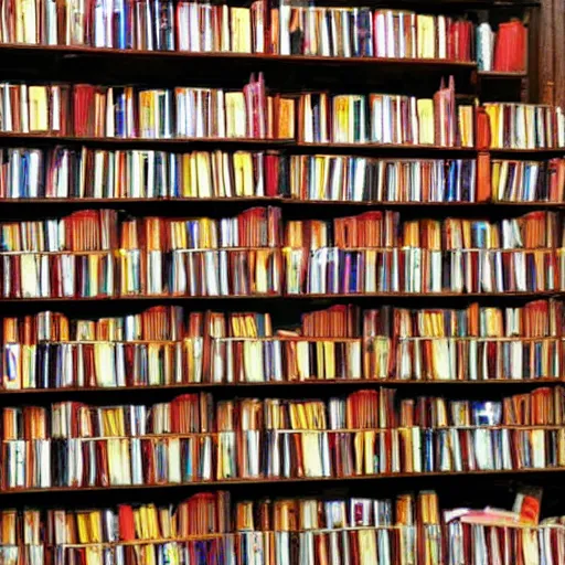 Prompt: hills of books